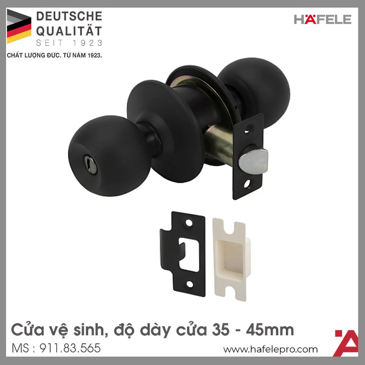 Khóa Tay Nắm Tròn Nhà WC Hafele 911.83.565