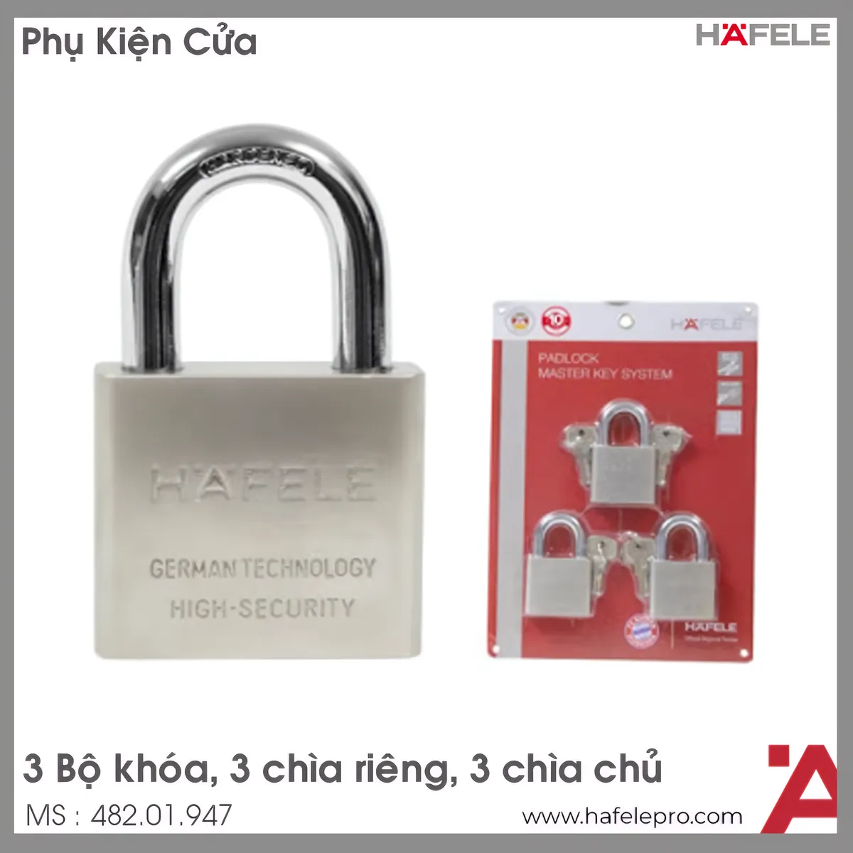 Bộ Khóa Treo Super 60mm Hafele 482.01.947