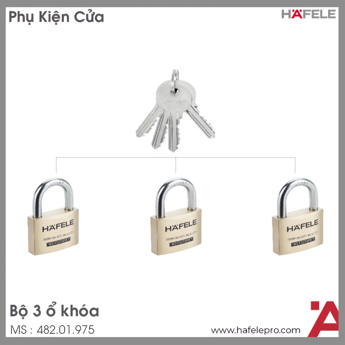 Bộ Khóa Treo 3 Ổ Hafele 482.01.975