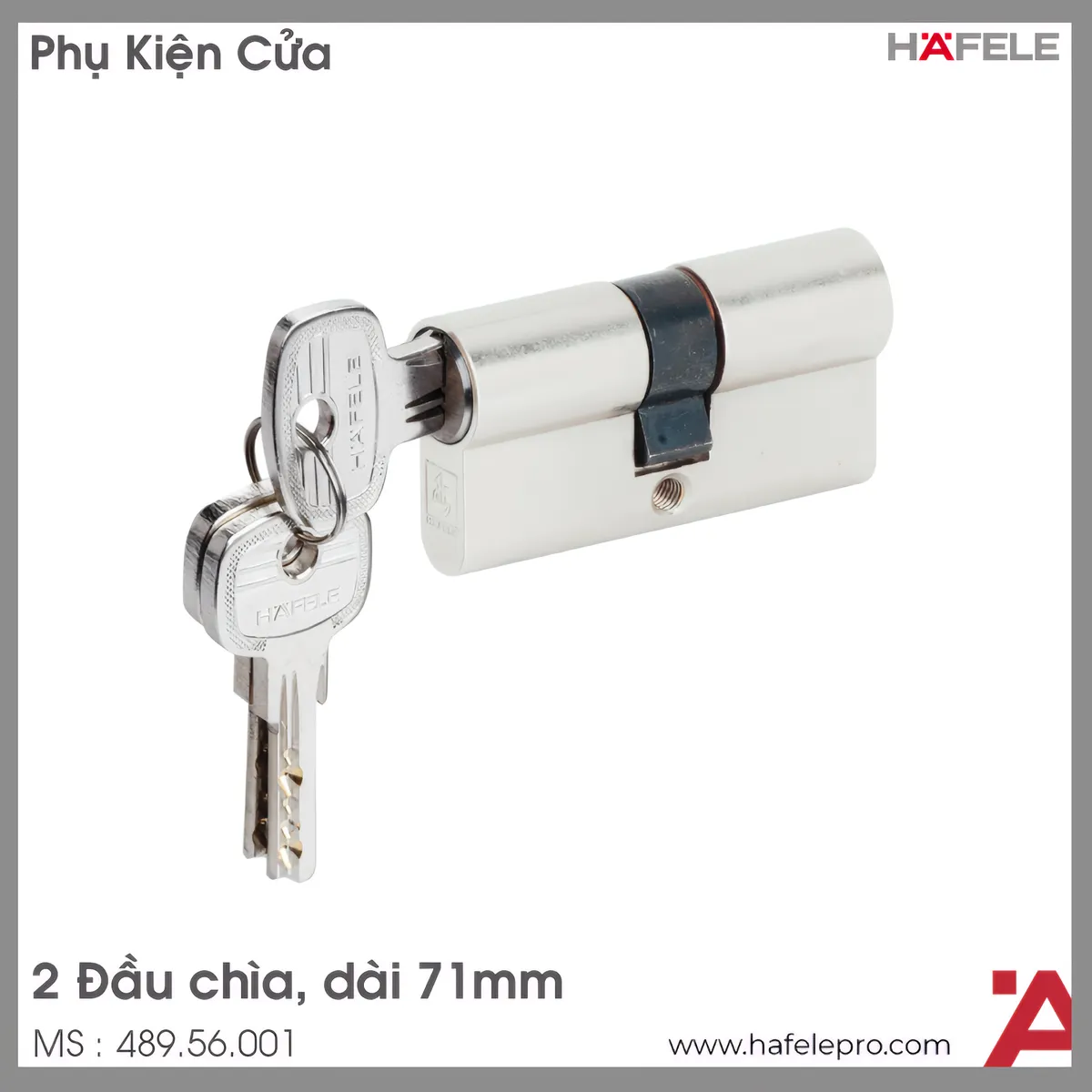 Ruột Khóa 2 Đầu Chìa 71mm Hafele 489.56.001