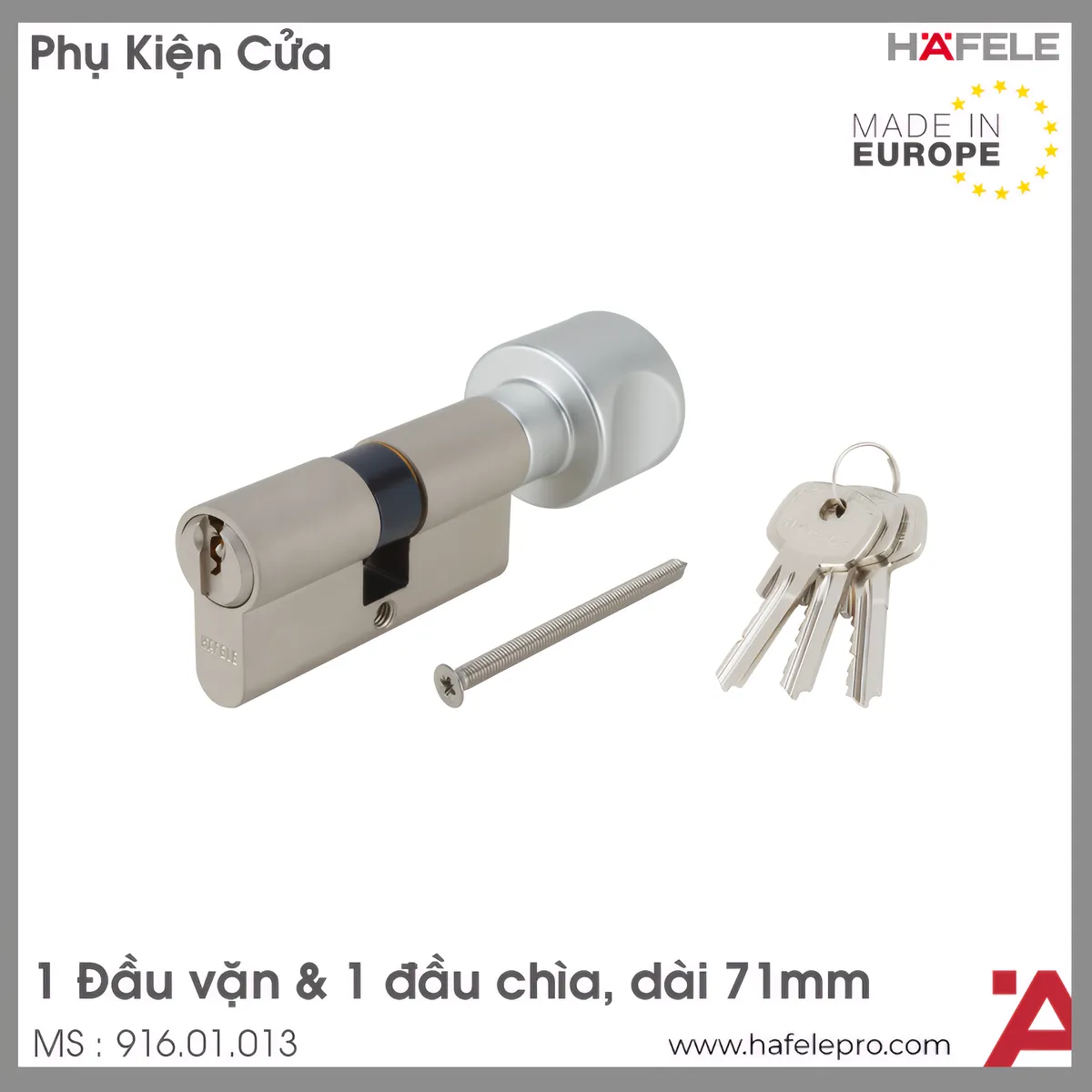 Ruột Khóa 1 Chìa 1 Vặn Hafele 916.01.013