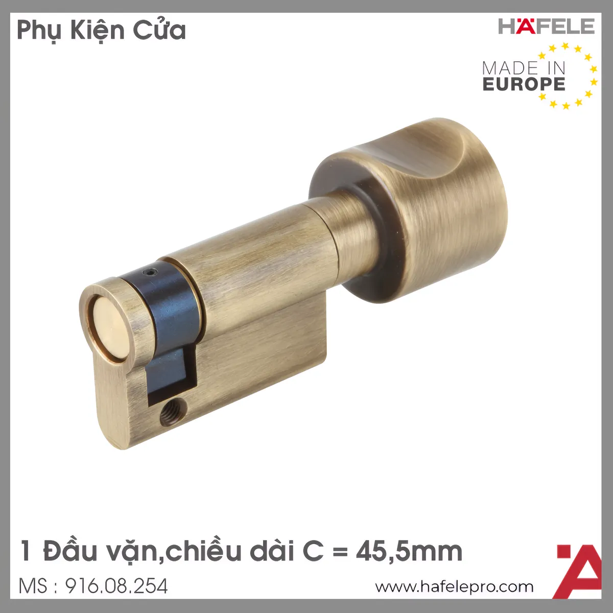 Ruột Khóa 1 Đầu Vặn 50.5mm Hafele 916.08.254