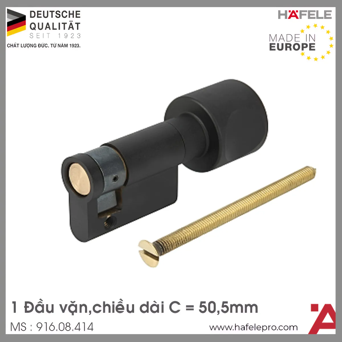 Ruột Khóa 1 Đầu Vặn 50.5mm Hafele 916.08.414