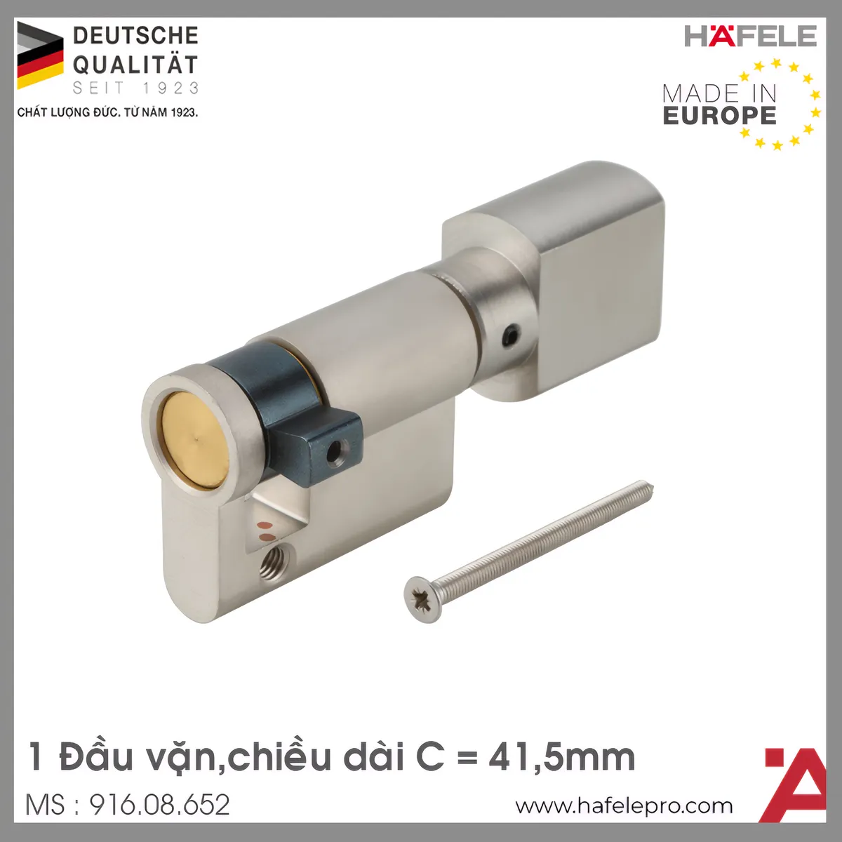 Ruột Khóa 1 Đầu Vặn 41.5mm Hafele 916.08.652
