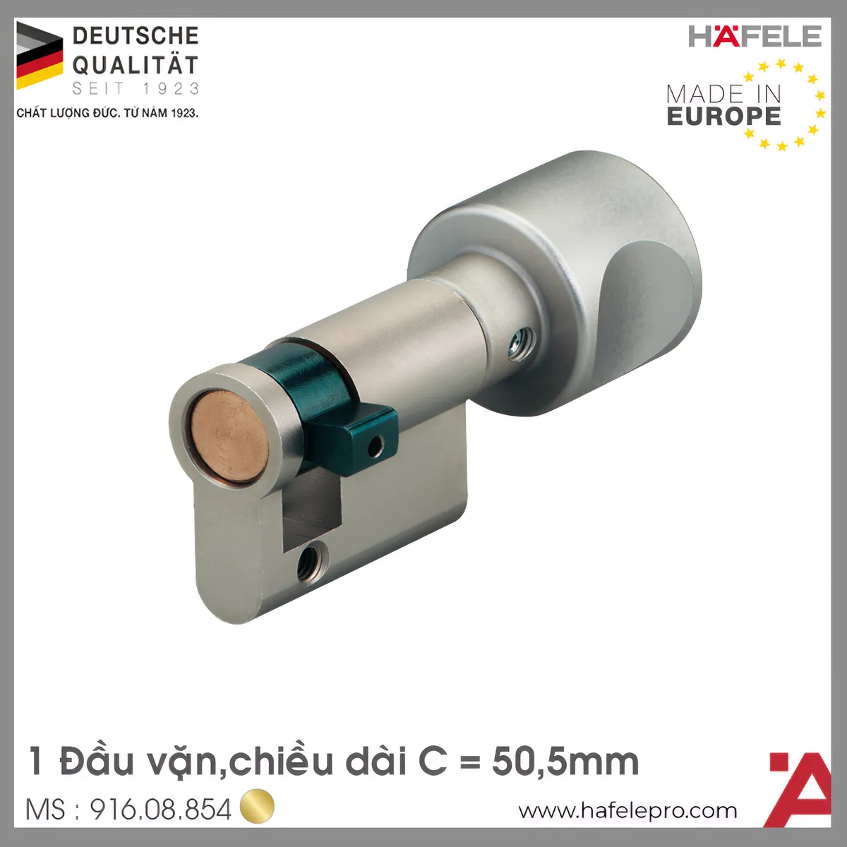Ruột Khóa 1 Đầu Vặn 50.5mm Hafele 916.08.854