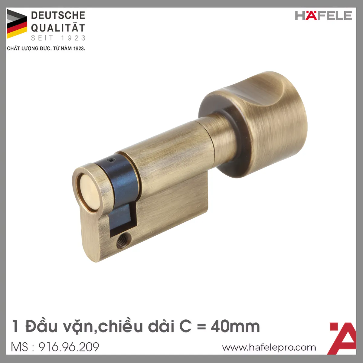 Ruột Khóa 1 Đầu Vặn 40mm Hafele 916.96.209
