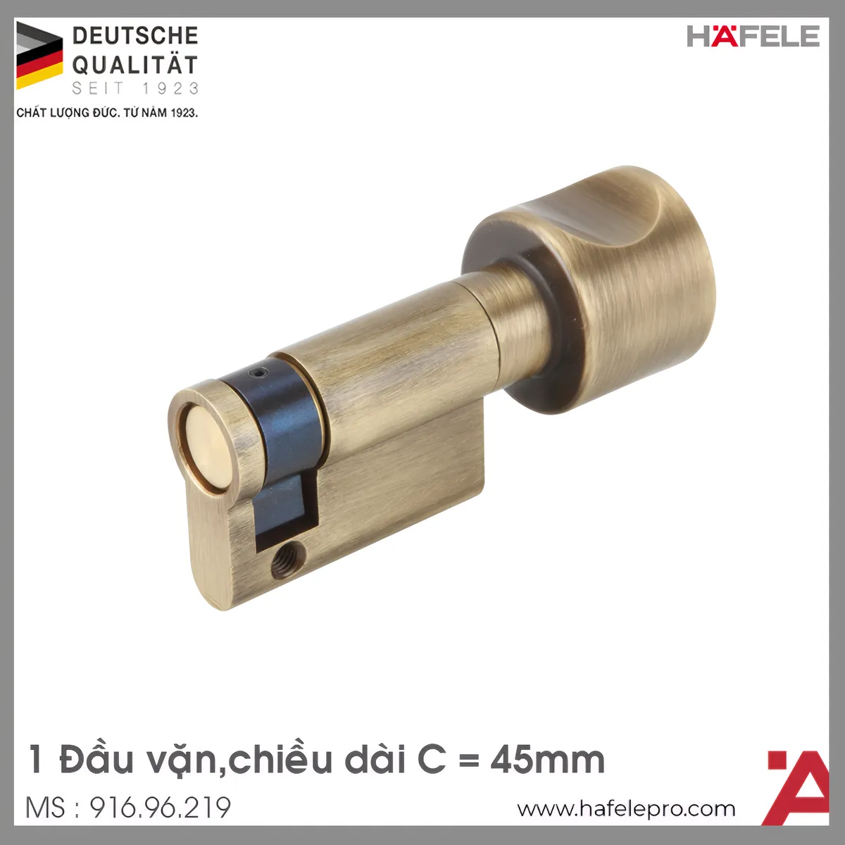 Ruột Khóa 1 Đầu Vặn 45mm Hafele 916.96.219
