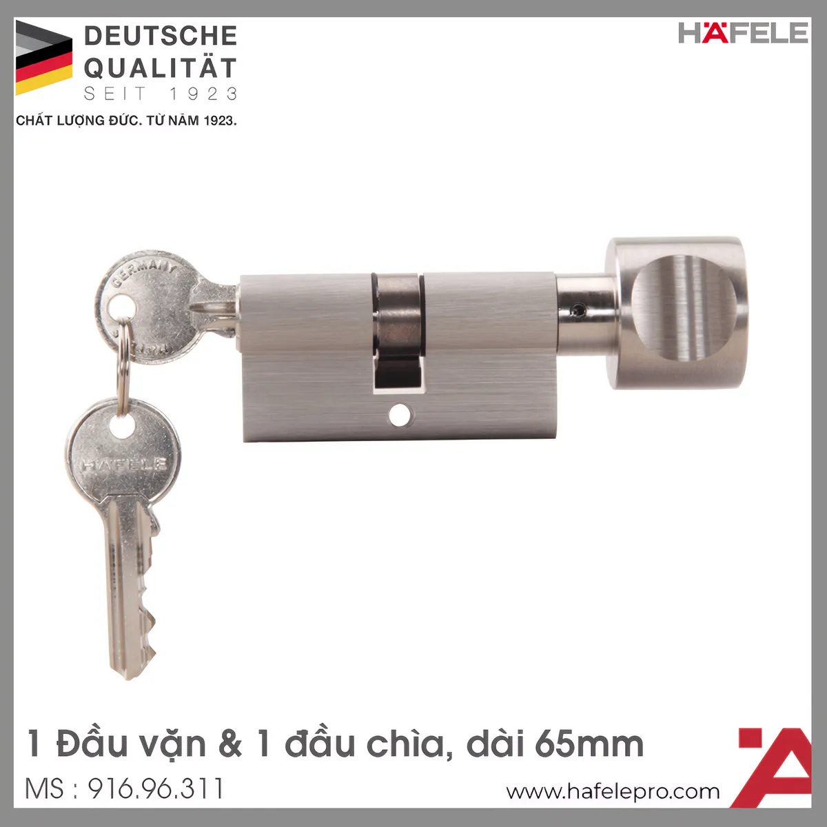 Ruột Khóa Cửa Phòng 65mm Hafele 916.96.311