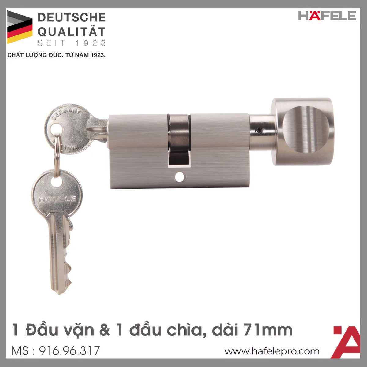 Ruột Khóa Cửa Phòng 71mm Hafele 916.96.317