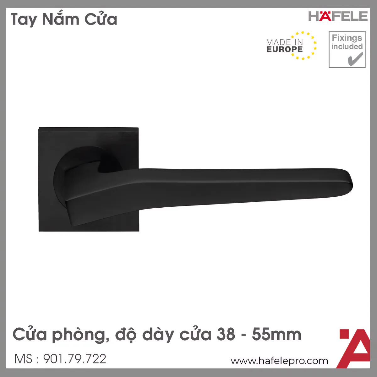 Tay Nắm Gạt Cửa Phòng Preso Hafele 901.79.722
