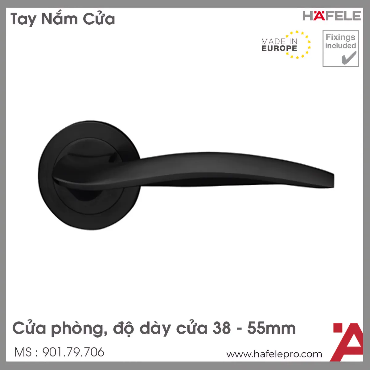 Tay Nắm Gạt Cửa Phòng Wind Hafele 901.79.706