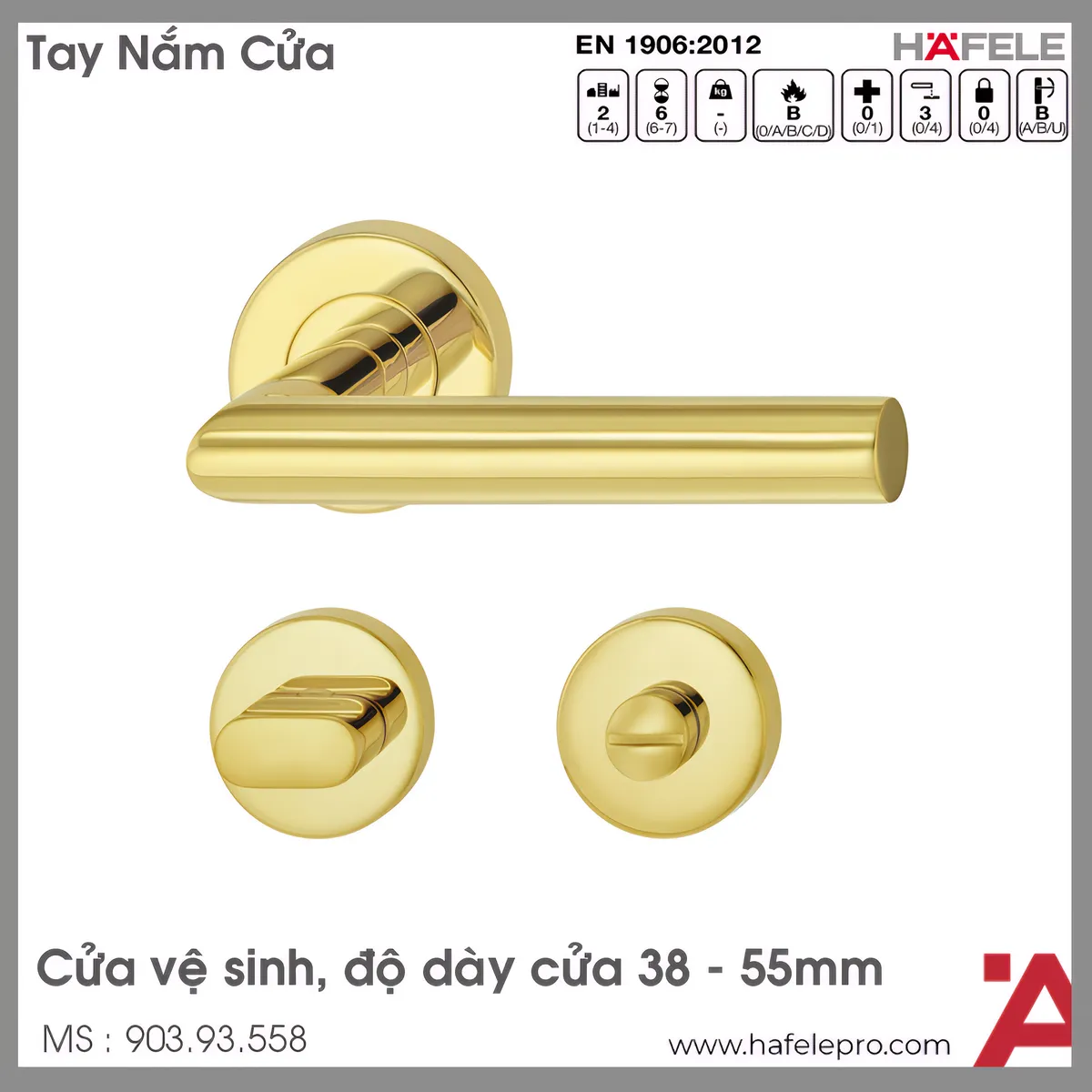 Tay Nắm Gạt Cửa Vệ Sinh Hafele 903.93.558