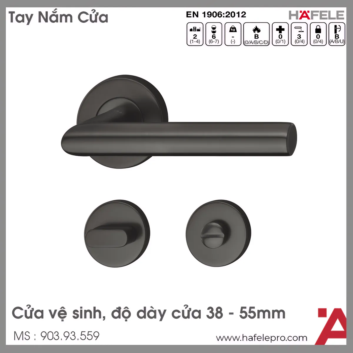 Tay Nắm Gạt Cửa Vệ Sinh Hafele 903.93.559