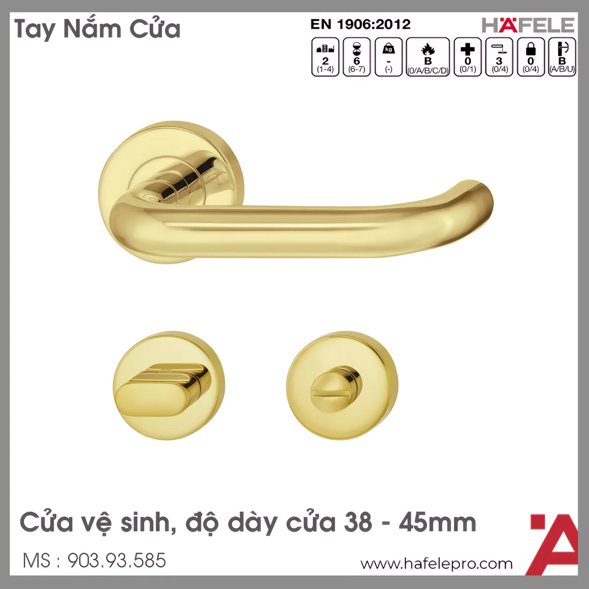 Tay Nắm Gạt Cửa Vệ Sinh Hafele 903.93.585