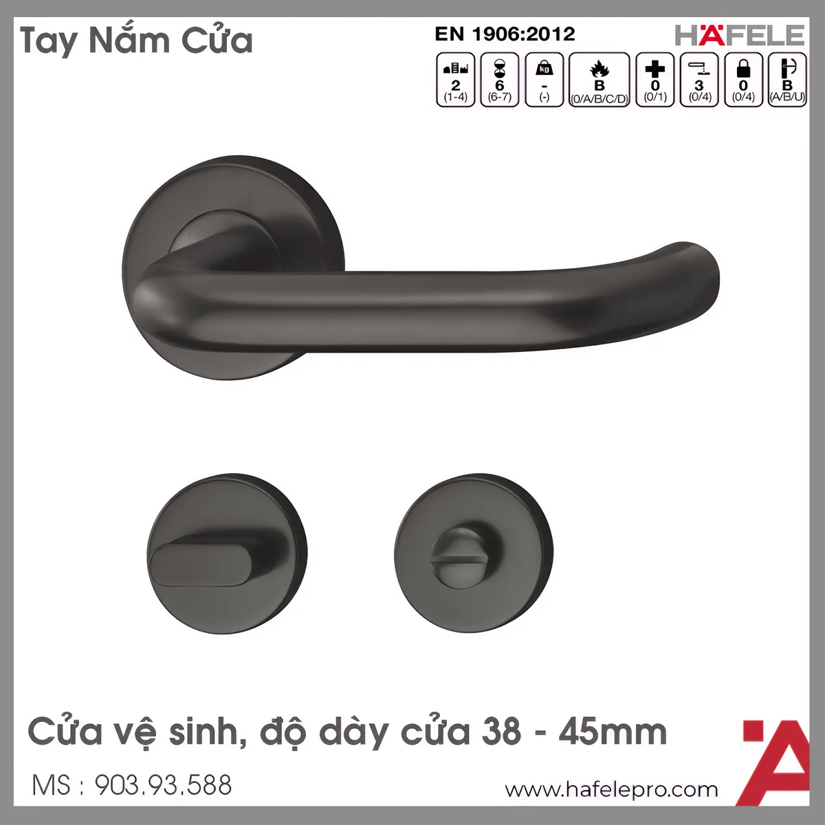Tay Nắm Gạt Cửa Vệ Sinh Hafele 903.93.588