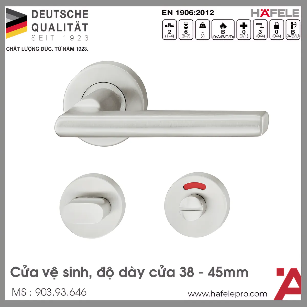 Tay Nắm Gạt Cửa Vệ Sinh Hafele 903.93.646