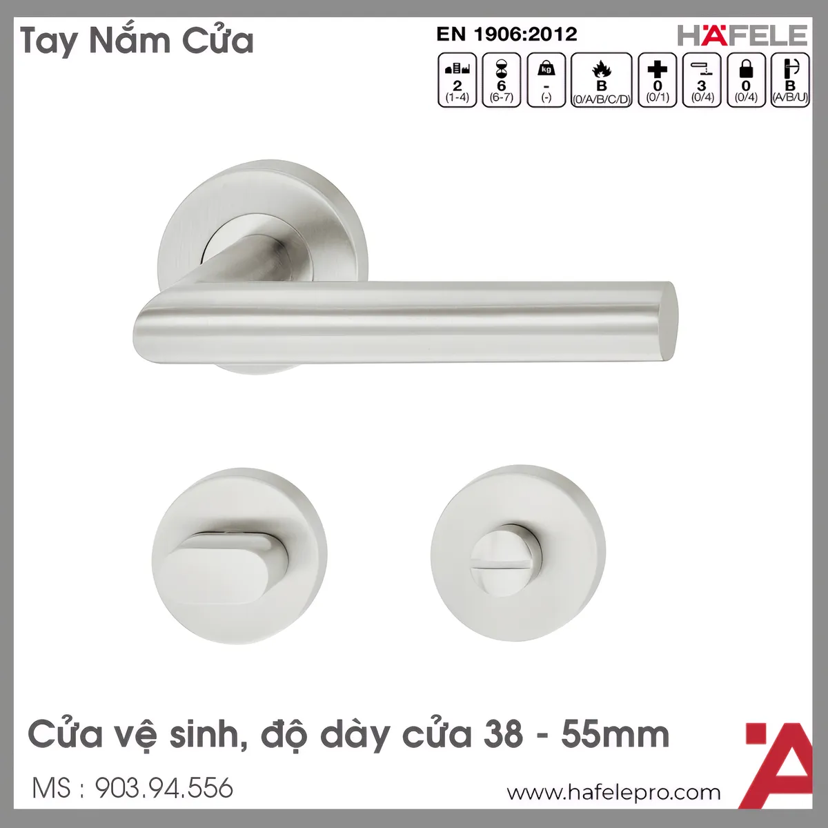 Tay Nắm Gạt Cửa Vệ Sinh Hafele 903.94.556