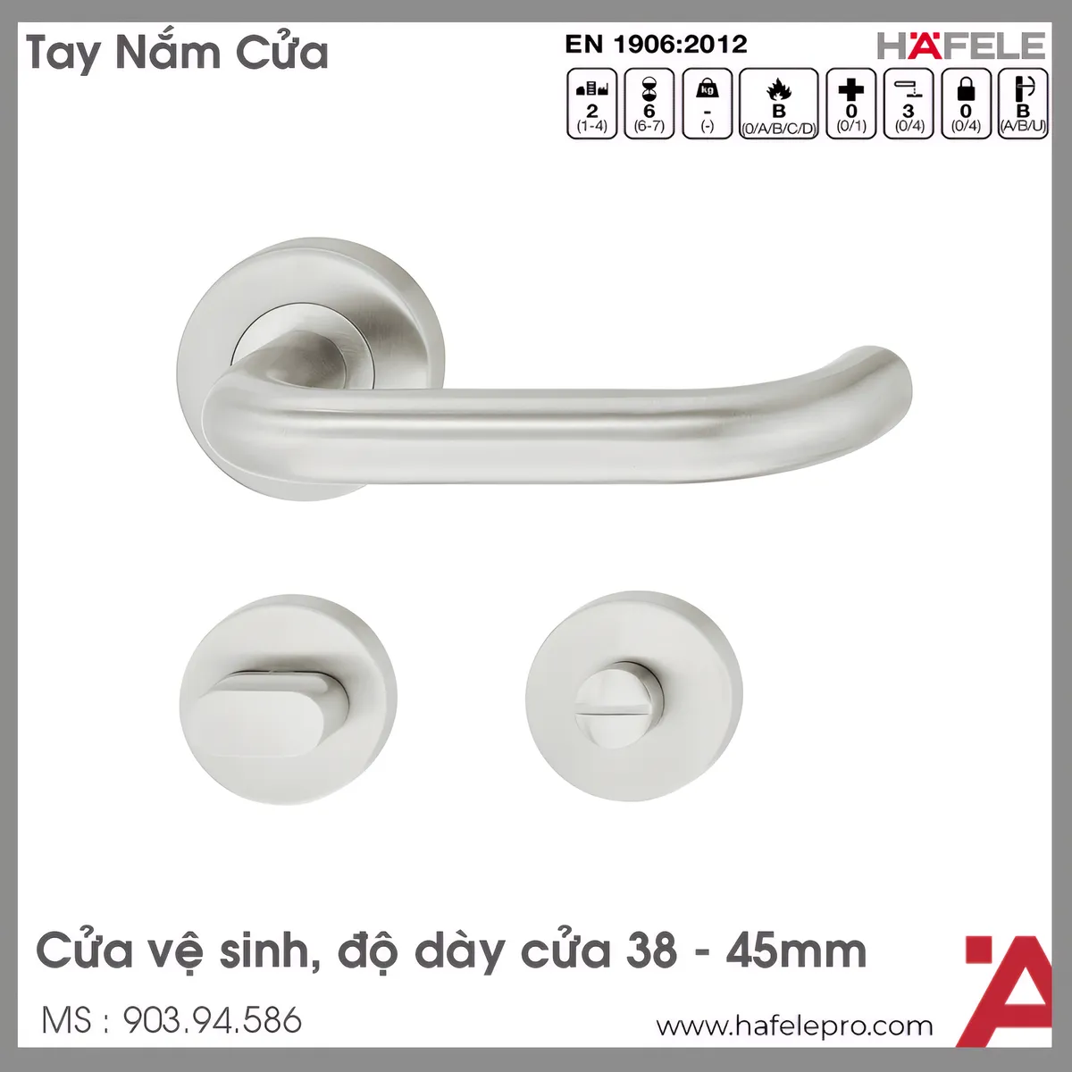 Tay Nắm Gạt Cửa Vệ Sinh Hafele 903.94.586
