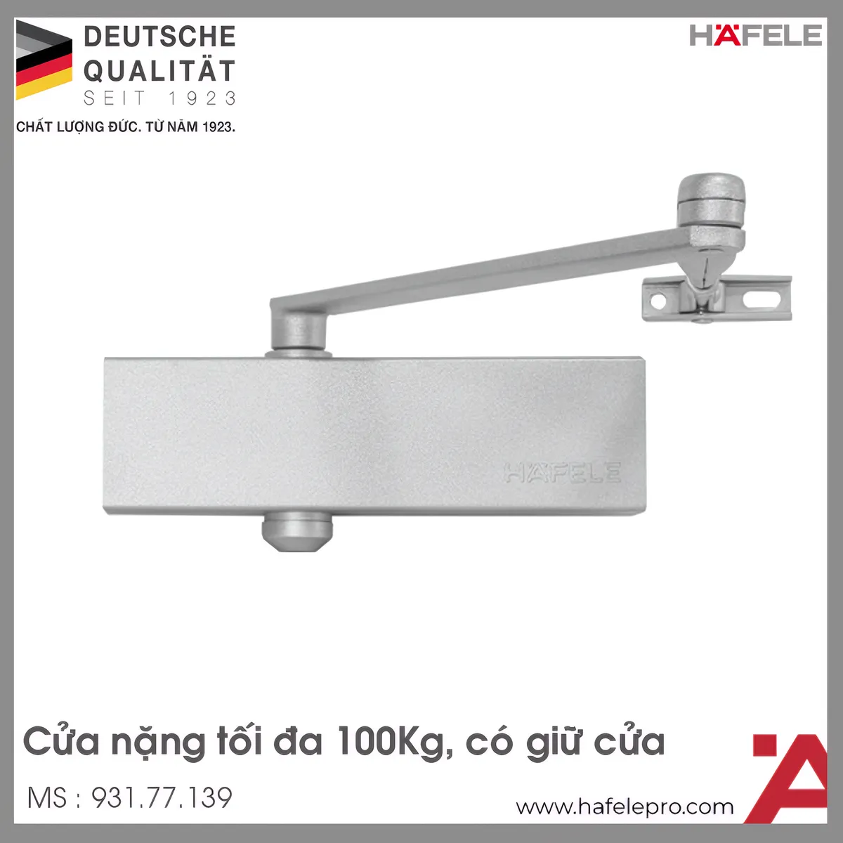 Tay Đẩy Hơi Cùi Chỏ 100Kg EN2–5 Hafele 931.77.139