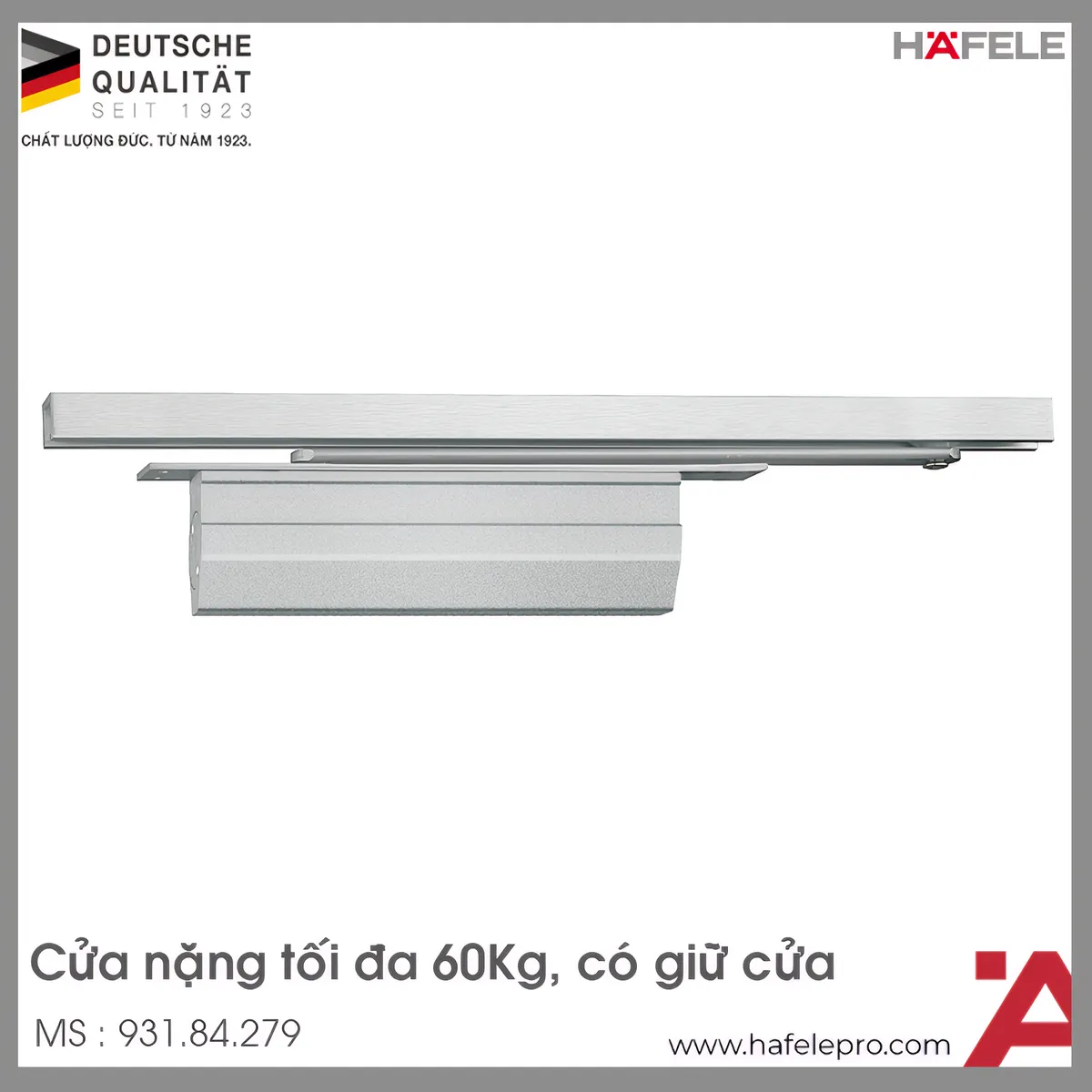 Tay Đẩy Hơi Cùi Chỏ Lắp Âm 60Kg Hafele 931.84.279 - HafelePro
