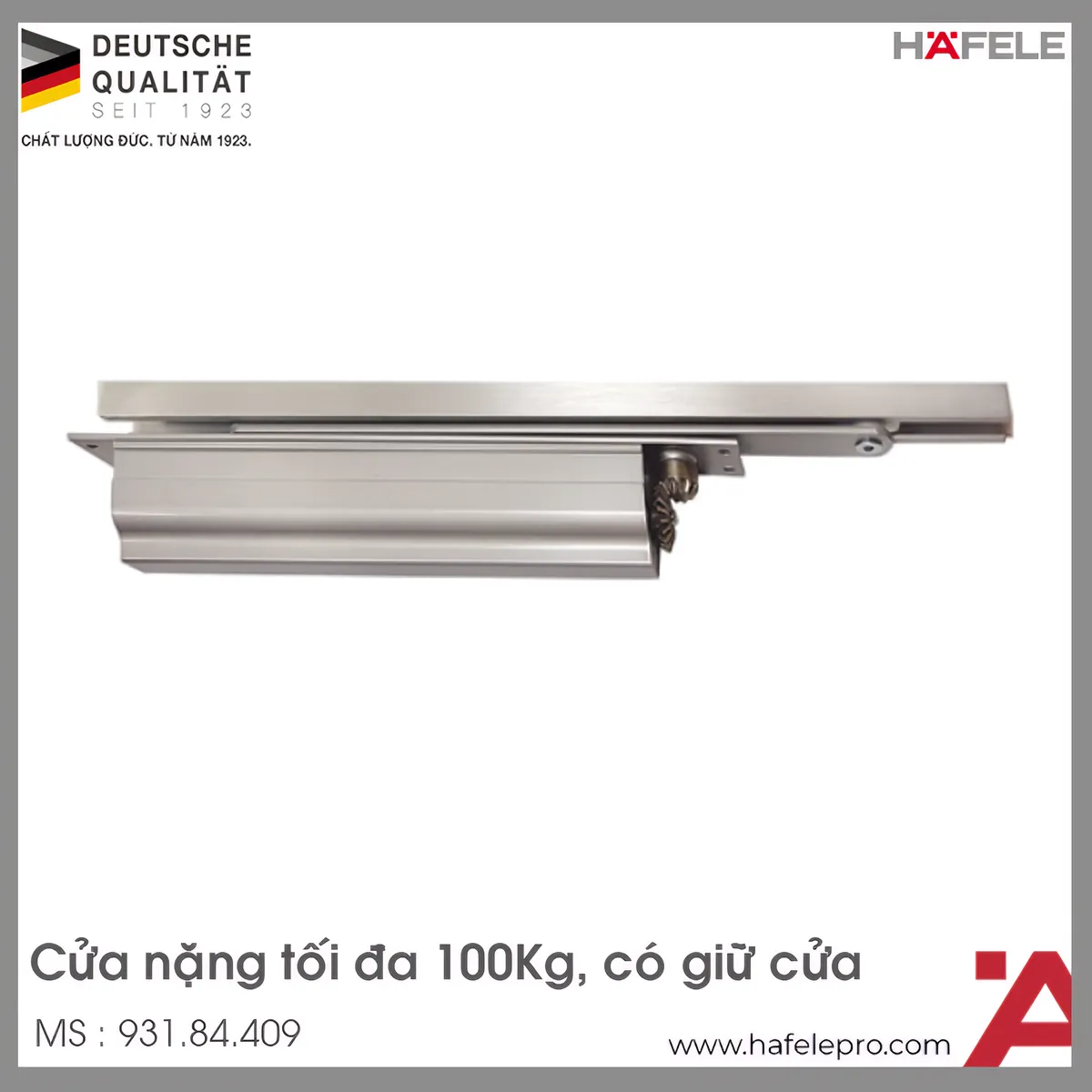 Tay Đẩy Hơi Cùi Chỏ Lắp Âm 100Kg Hafele 931.84.409