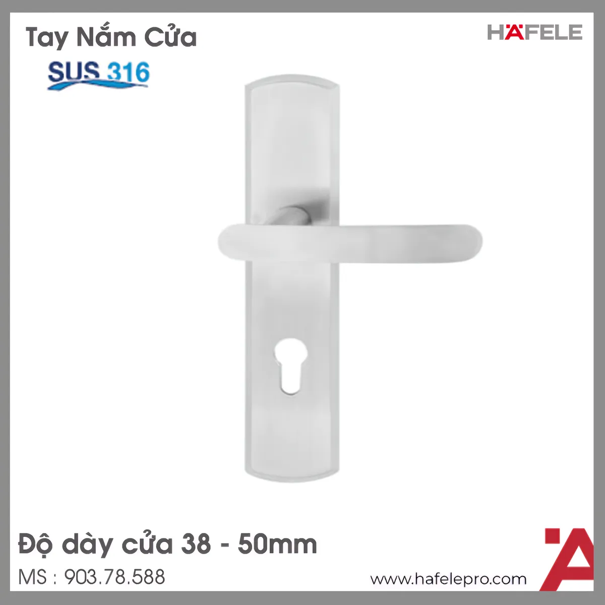 Tay Nắm Gạt Mở Phải C/C 72mm Hafele 903.78.588