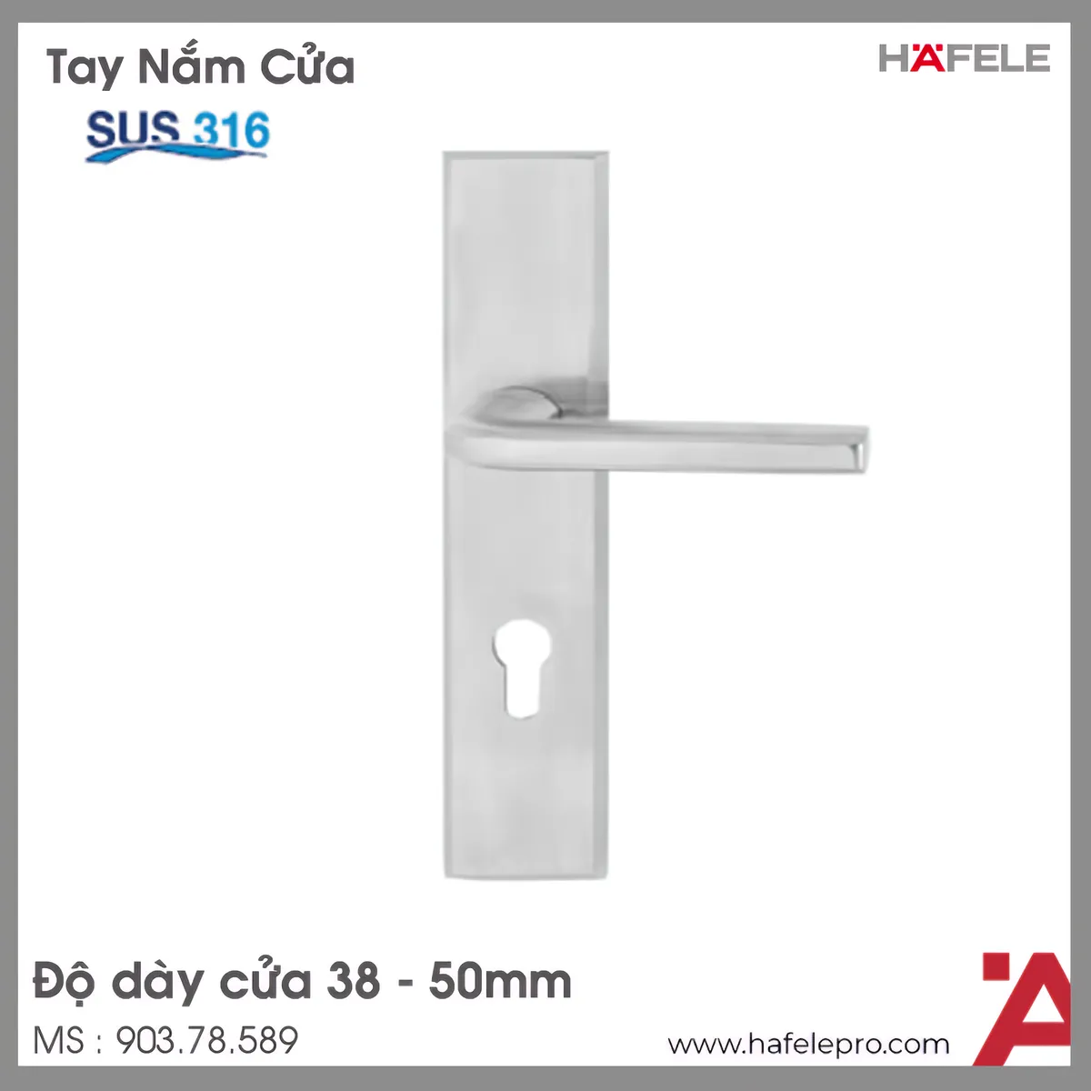 Tay Nắm Gạt Đế Dài Mở Phải C/C 72mm Hafele 903.78.589