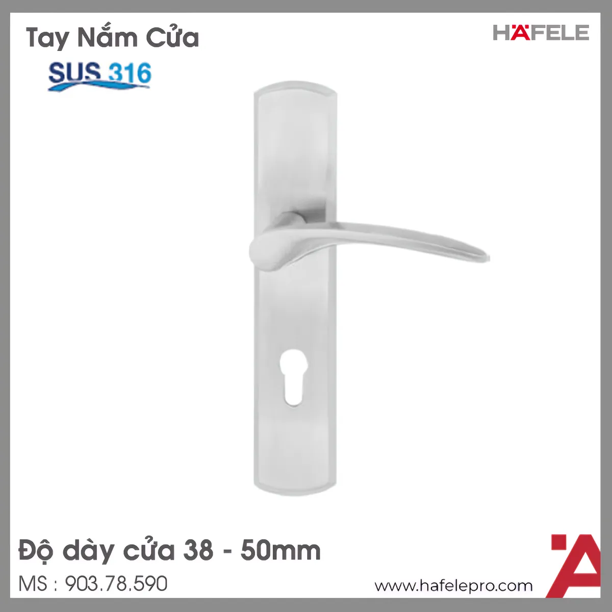 Tay Nắm Gạt Đế Dài C/C 72mm Hafele 903.78.590