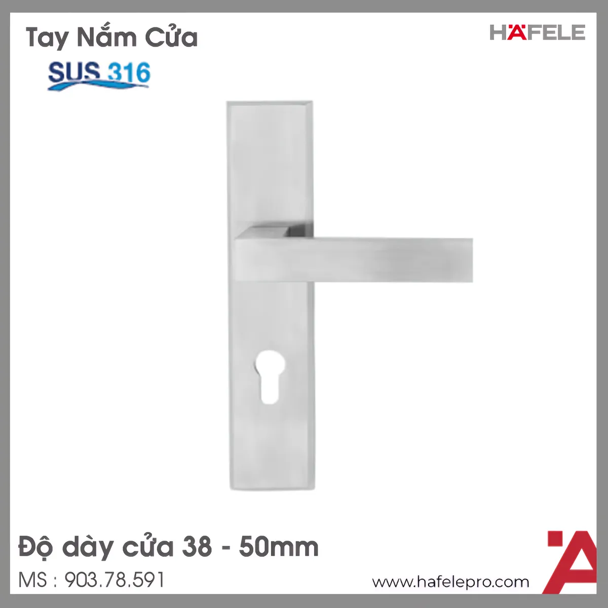 Tay Nắm Gạt Đế Dài C/C 72mm Hafele 903.78.591