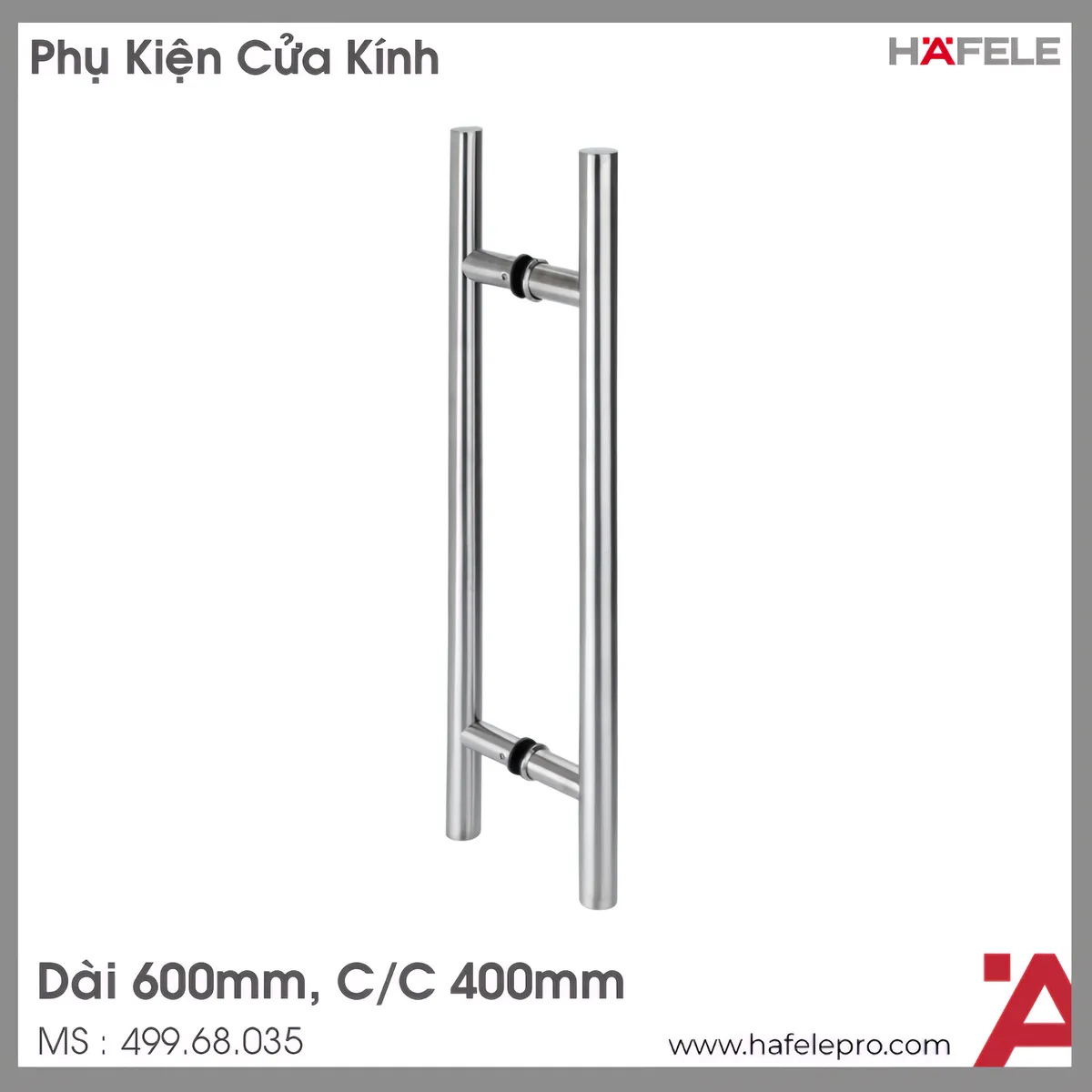 Tay Nắm Kéo Chữ H Dài 600mm Hafele 499.68.035