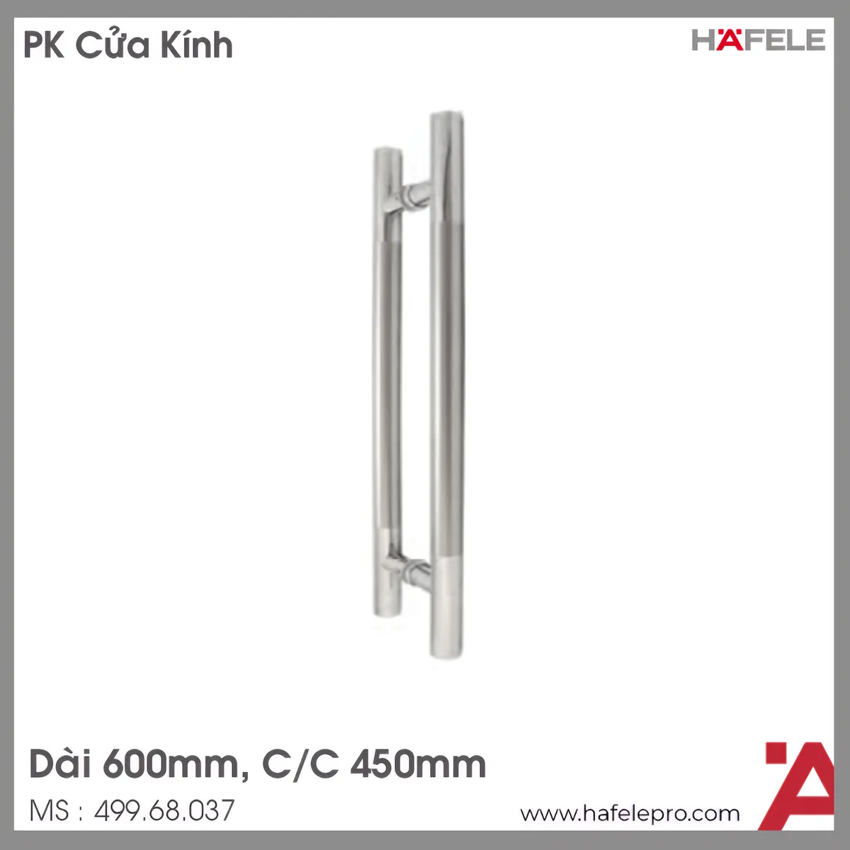 Tay Nắm Kéo Chữ H 600mm Hafele 499.68.037