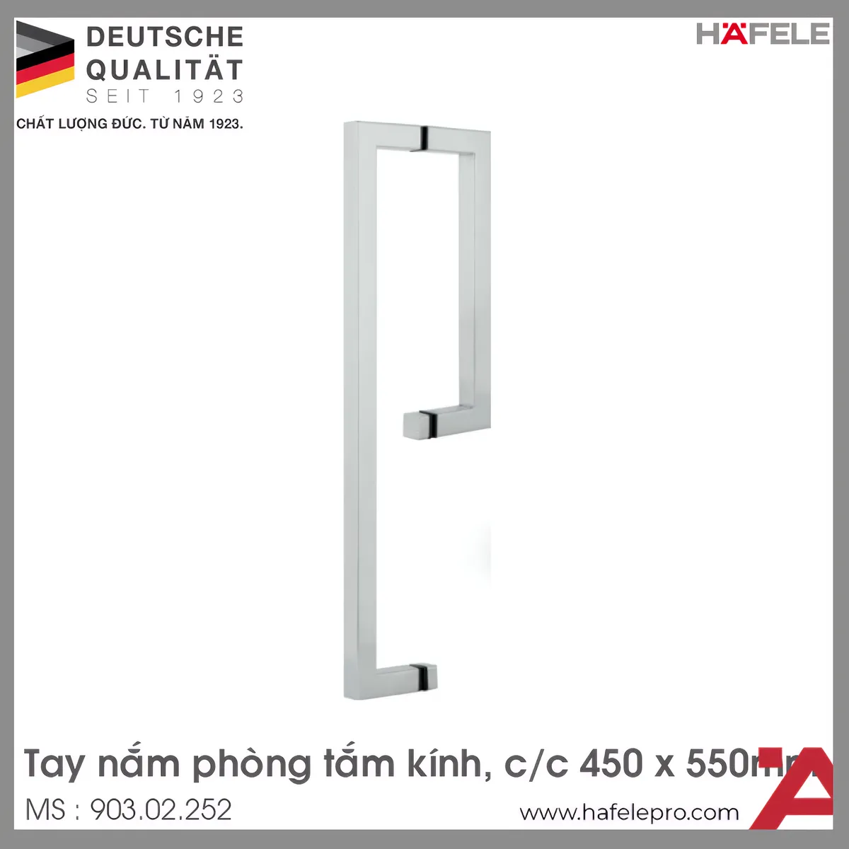 Tay Nắm Phòng Tắm Kính Hafele 903.02.252
