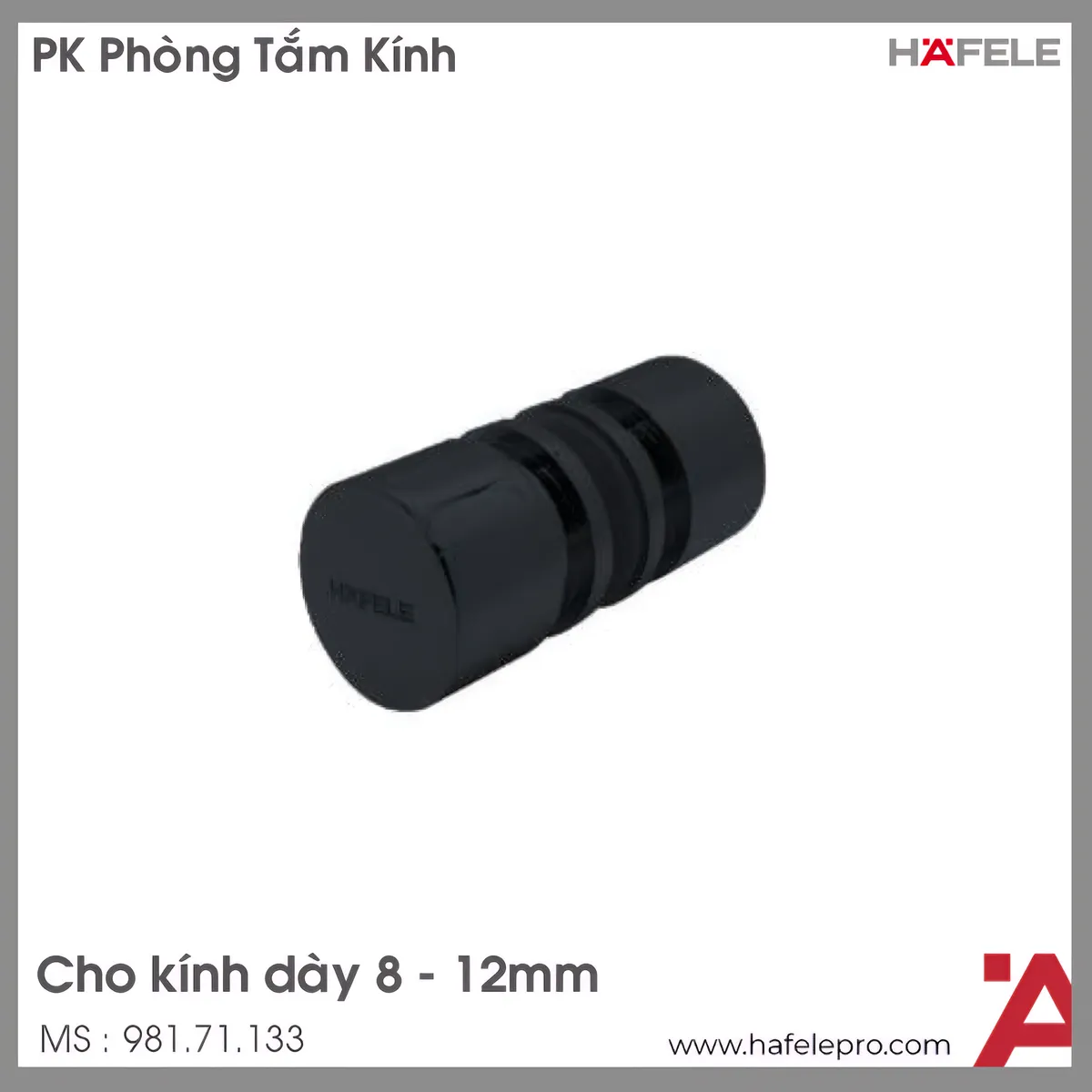 Tay Nắm Cho Cửa Kính Màu Đen Hafele 981.71.133