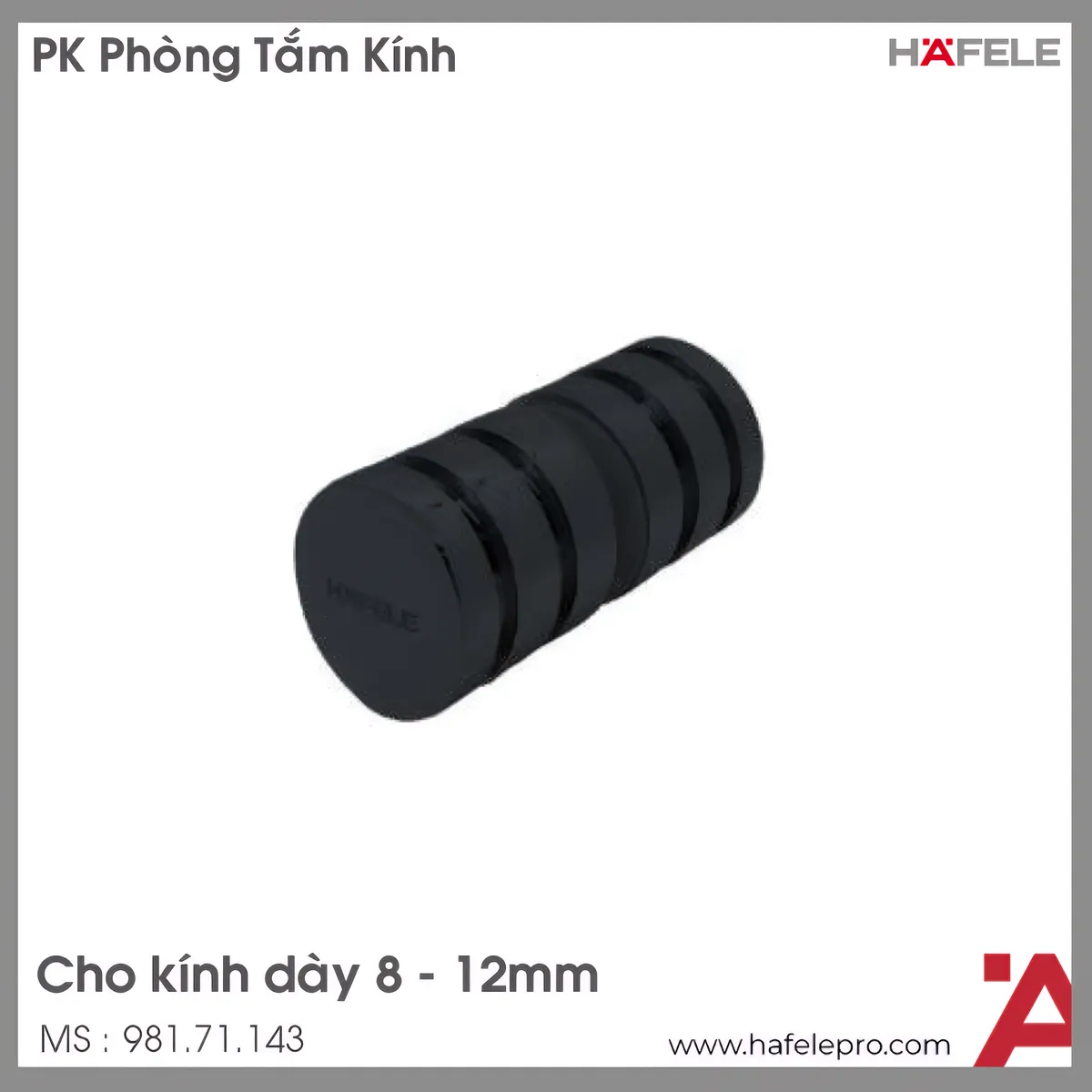 Tay Nắm Cho Cửa Kính Màu Đen Hafele 981.71.143