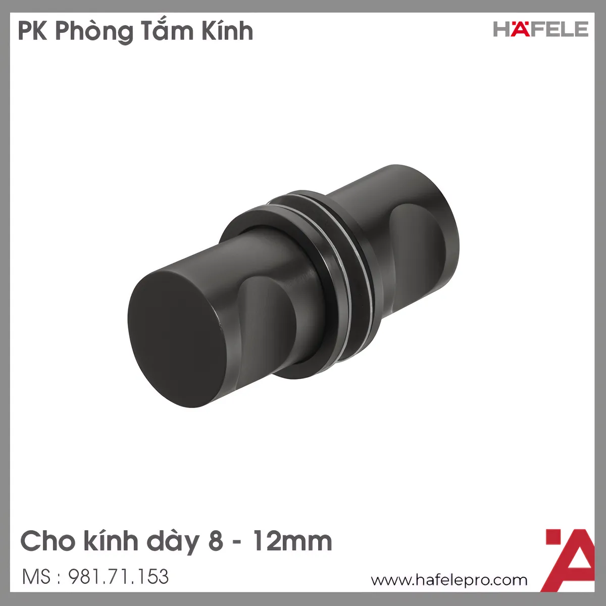 Tay Nắm Cho Cửa Kính Màu Đen Hafele 981.71.153