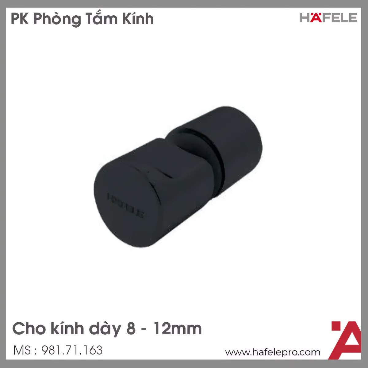 Tay Nắm Cho Cửa Kính Màu Đen Hafele 981.71.163