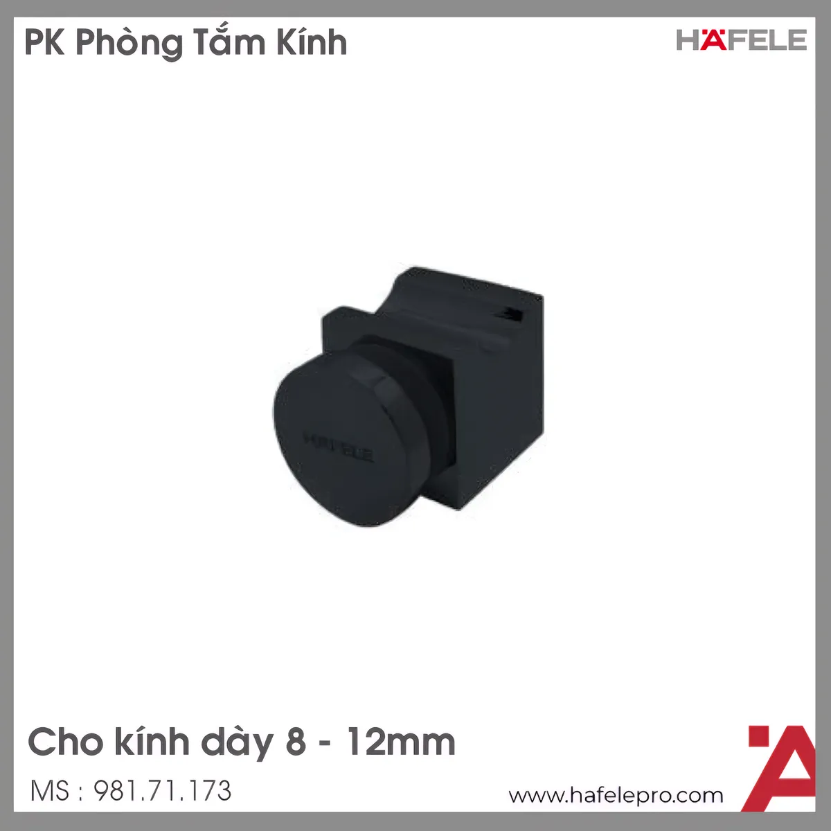 Tay Nắm Cho Cửa Kính Màu Đen Hafele 981.71.173
