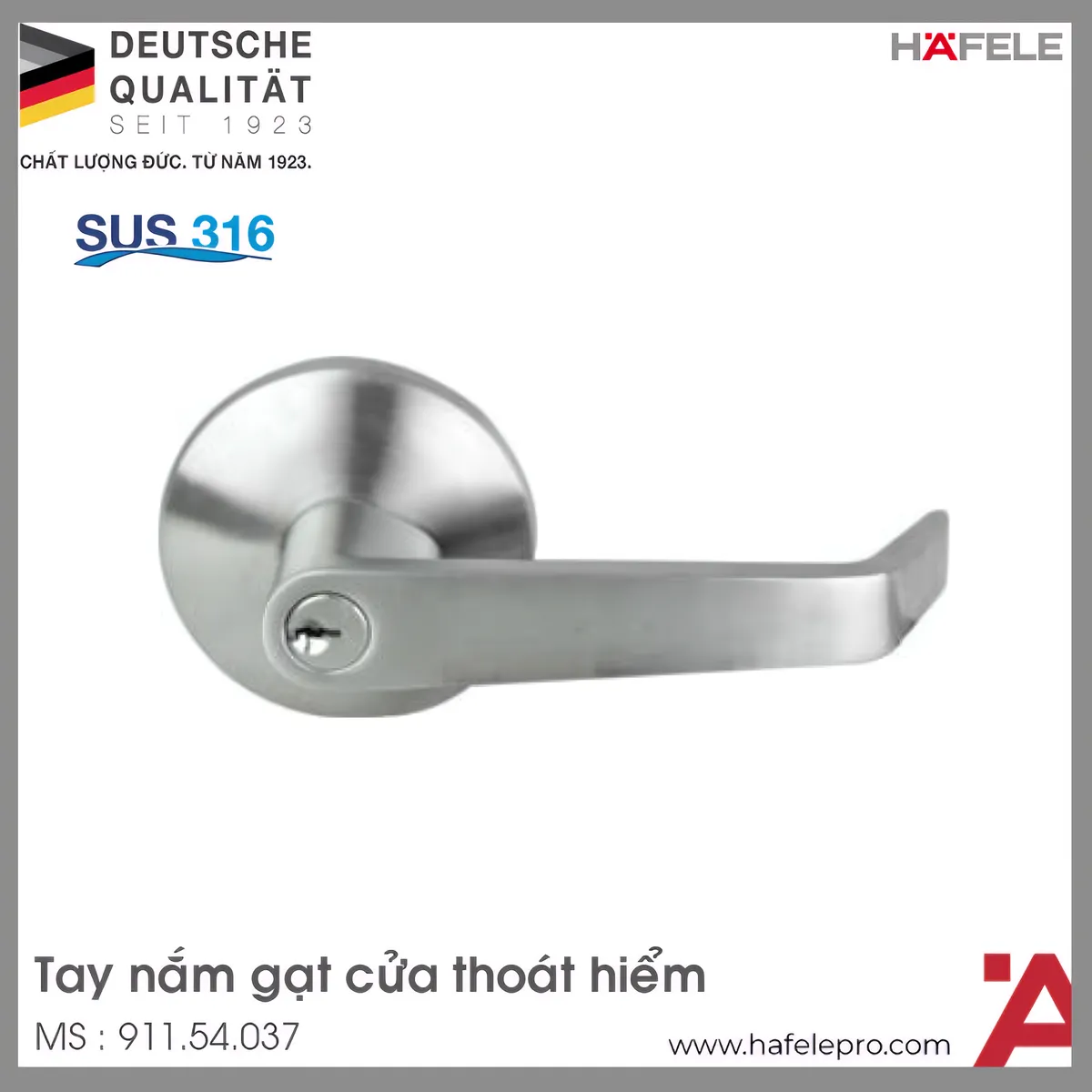 Tay Nắm Gạt Có Nắp Che Hafele 911.54.037