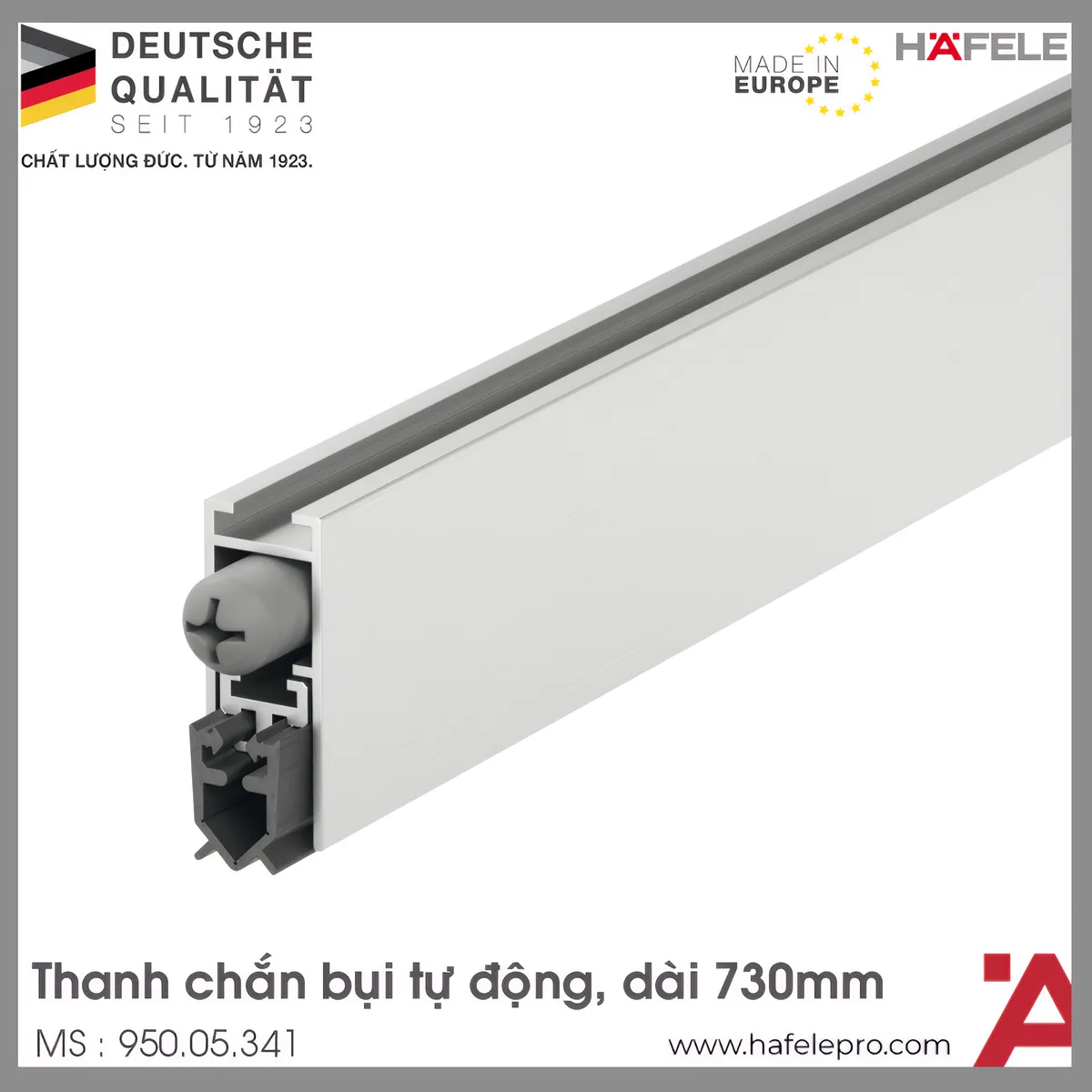 Thanh Chắn Bụi Tự Động 730mm Hafele 950.05.341