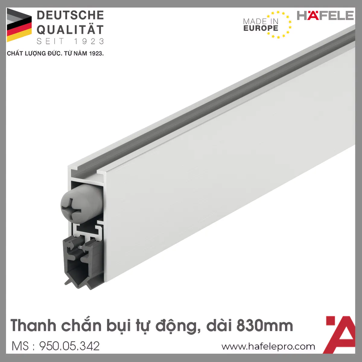 Thanh Chắn Bụi Tự Động 830mm Hafele 950.05.342