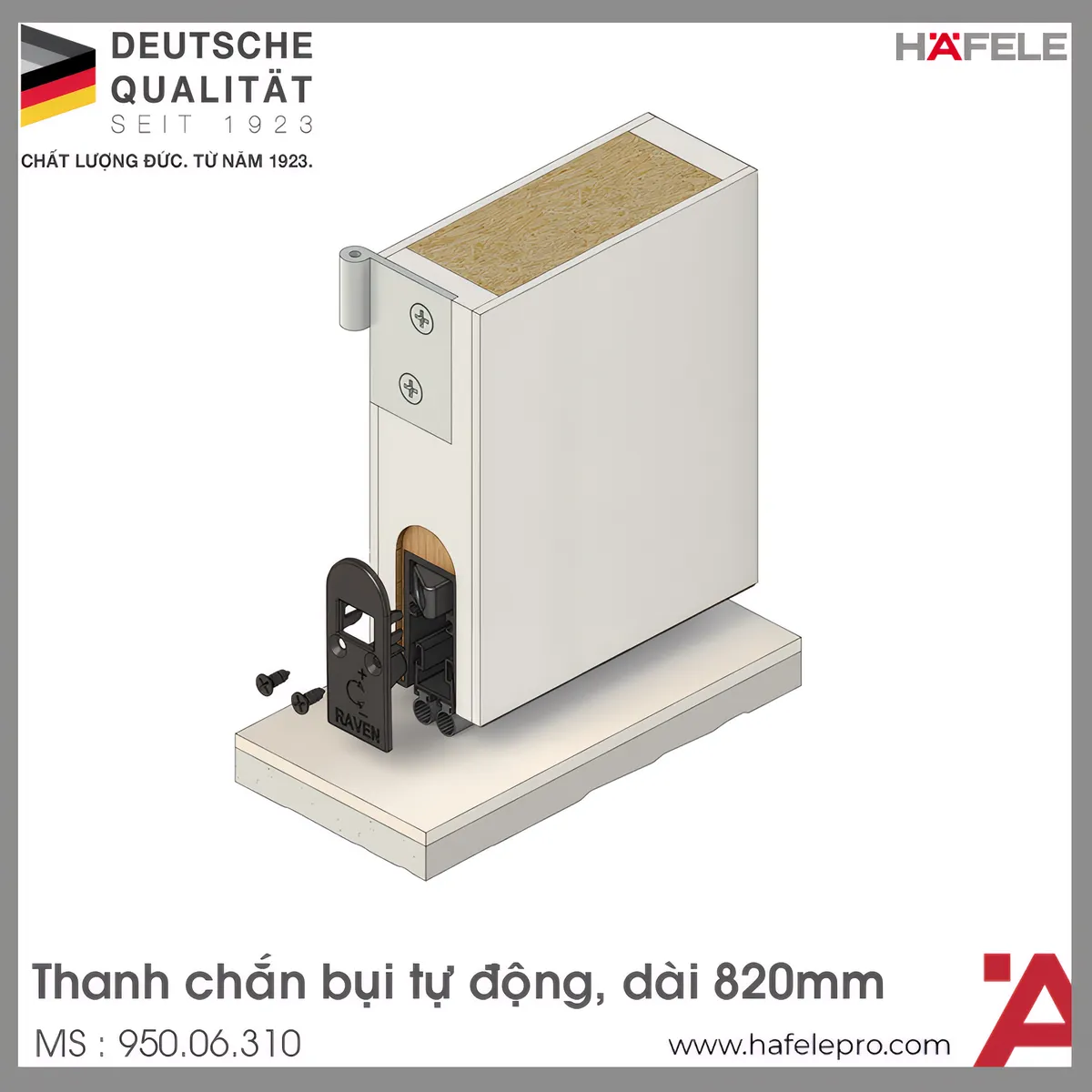 Thanh Chắn Bụi Tự Động 820mm Hafele 950.06.310