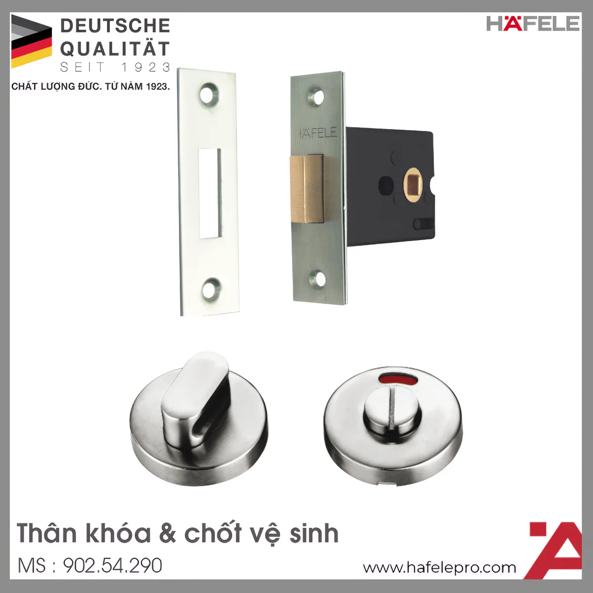 Thân Khóa & Chốt Vệ Sinh Hafele 902.54.290