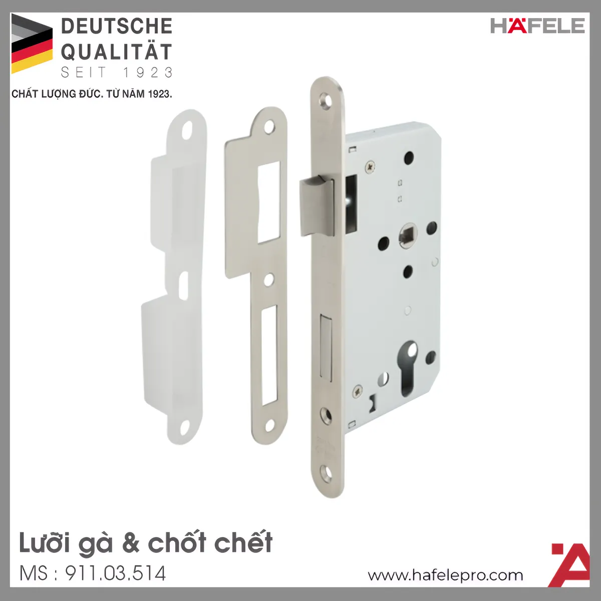 Thân Khóa Lưỡi Gà Chốt Chết Hafele 911.03.514
