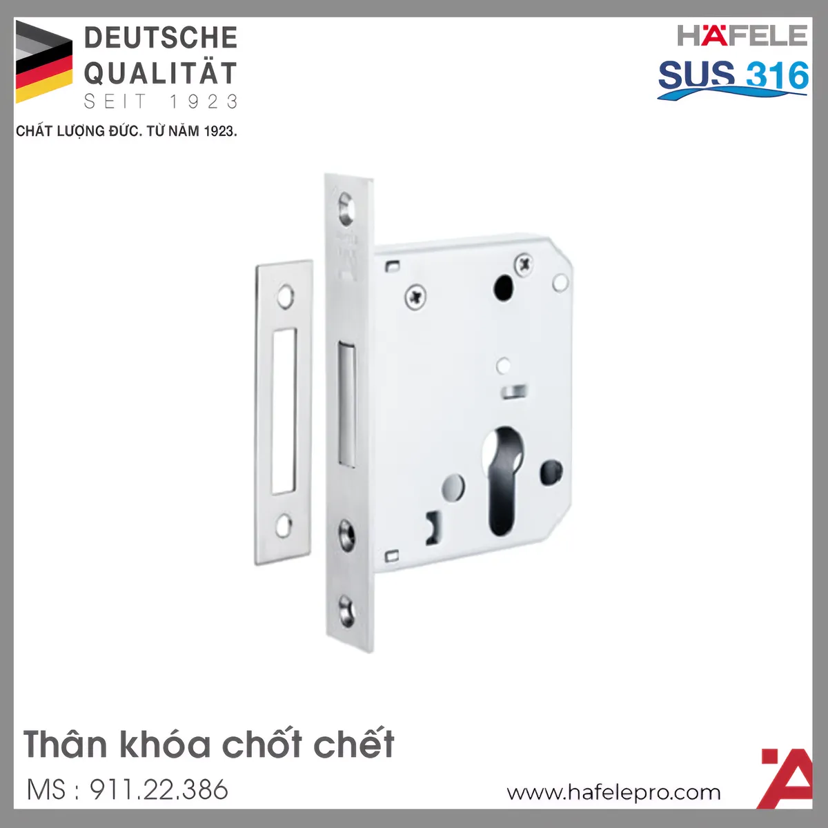 Thân Khóa Chốt Chết Hafele 911.22.386