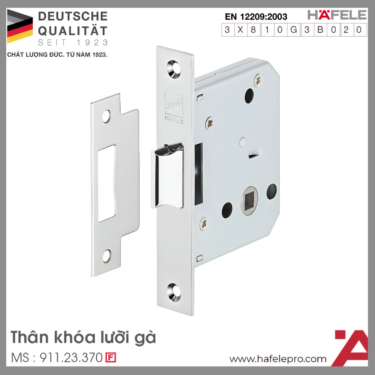 Thân Khóa Lưỡi Gà Hafele 911.23.370