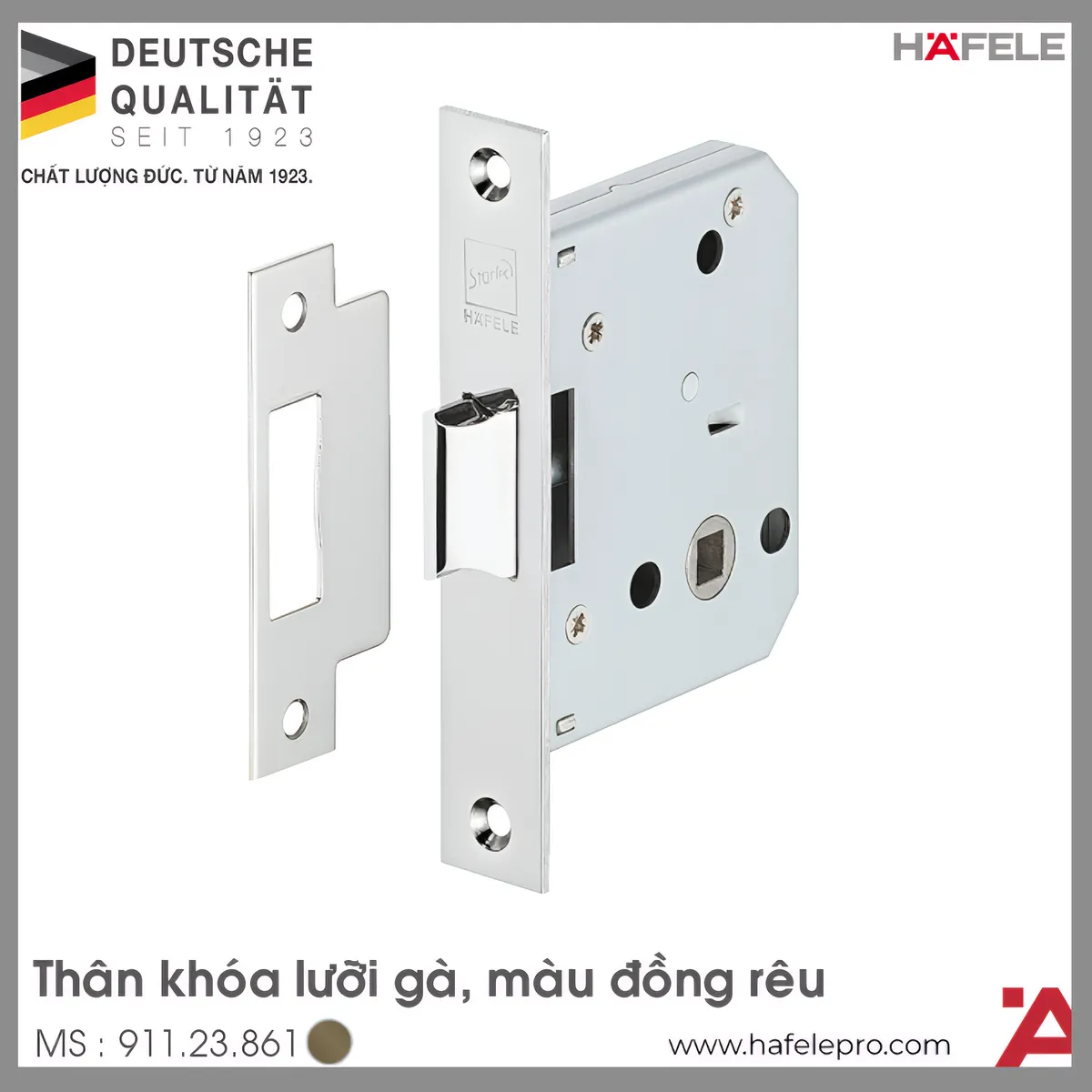 Thân Khóa Lưỡi Gà Hafele 911.23.861
