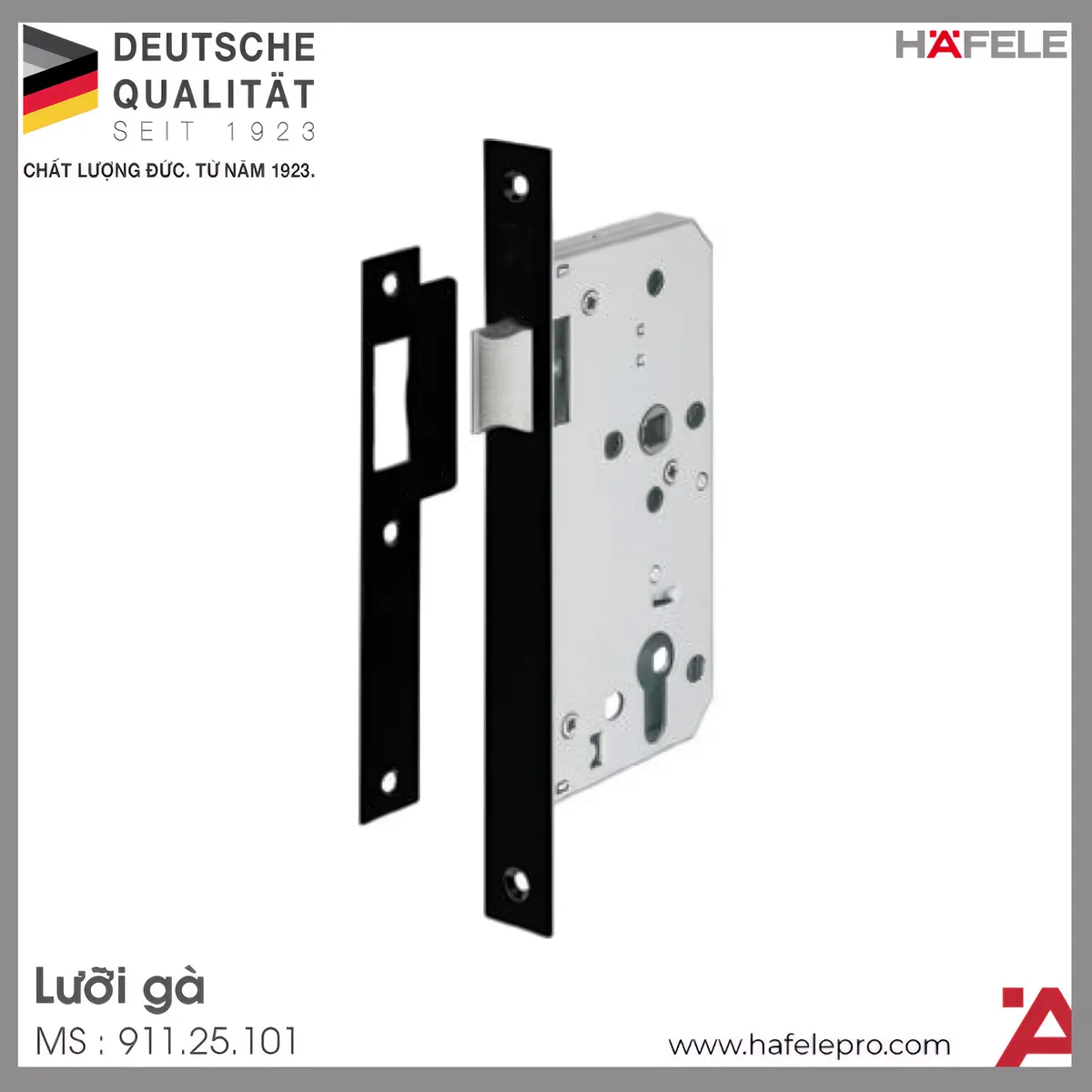 Thân Khóa Lưỡi Gà C/C 72mm Hafele 911.25.101