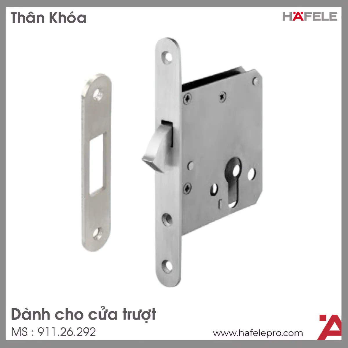 Thân Khóa Cho Cửa Trượt Hafele 911.26.292
