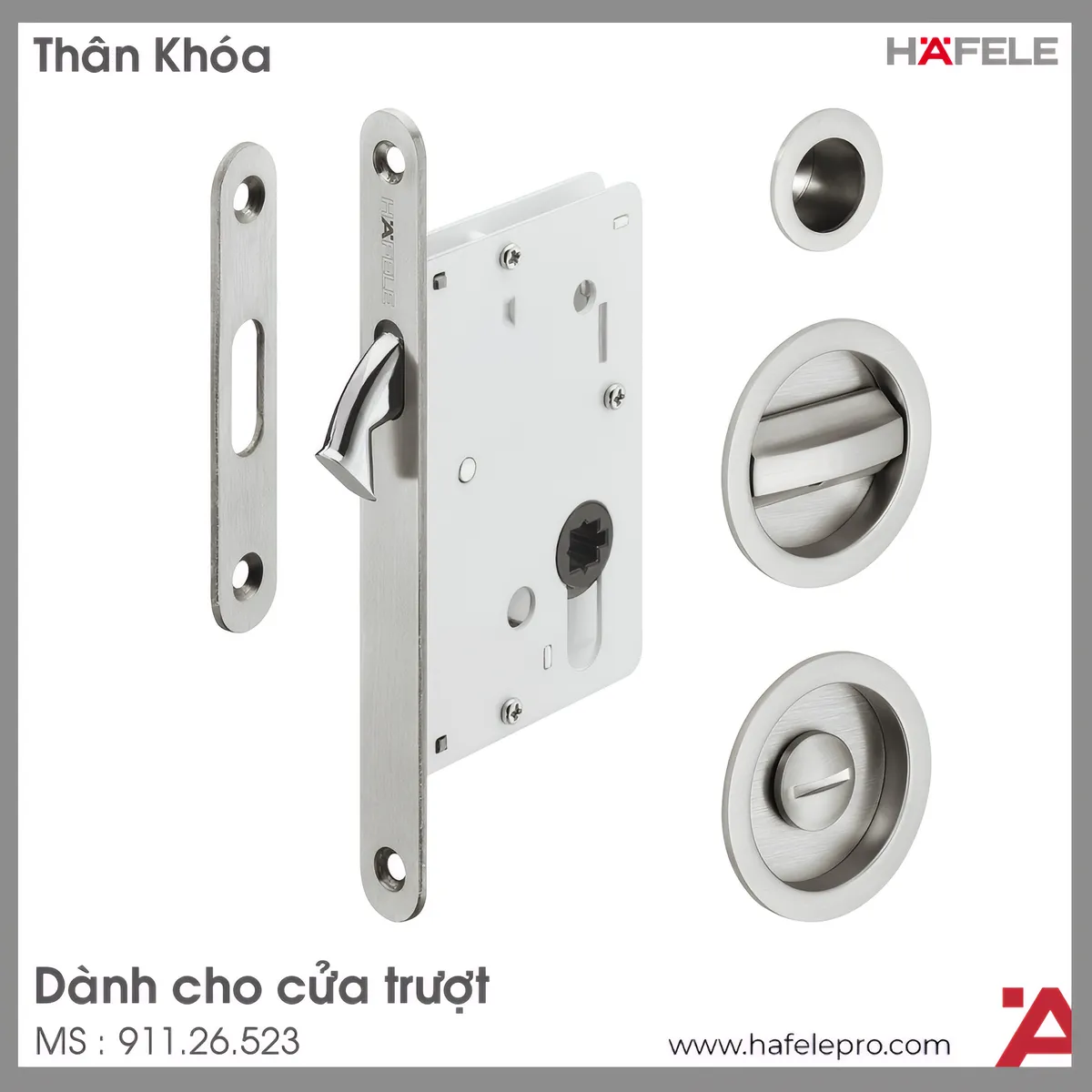 Bộ Thân Khóa Cho Cửa Trượt Hafele 911.26.523
