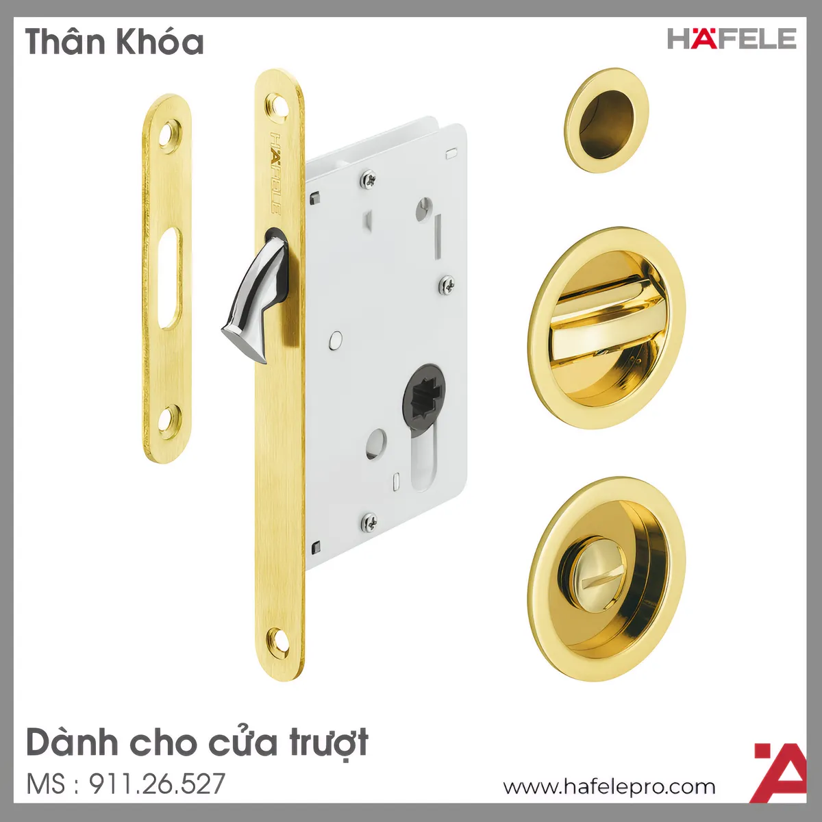 Thân Khóa Cho Cửa Trượt Hafele 911.26.527